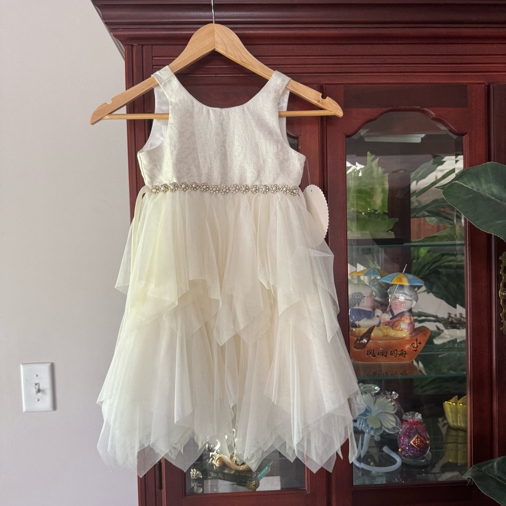 NWT American Princess Ivory Layered Formal Dress